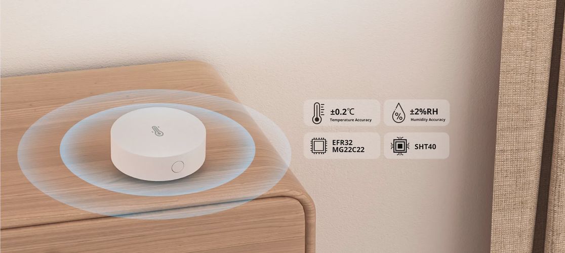 Išmanusis belaidis ZigBee patalpos temperatūros ir drėgmės jutiklis SNZB-02P, -10°C - +60°C, CR2477, SONOFF SONOFF-SNZB-02P 6920075740622