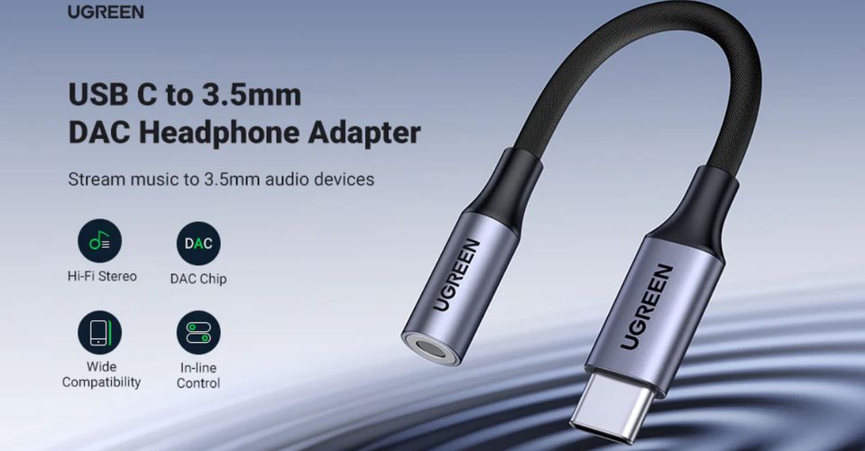 Adapter USB C pistik - 3,5 mm stereopesa AV161 UGREEN UGREEN/50631 6957303856312