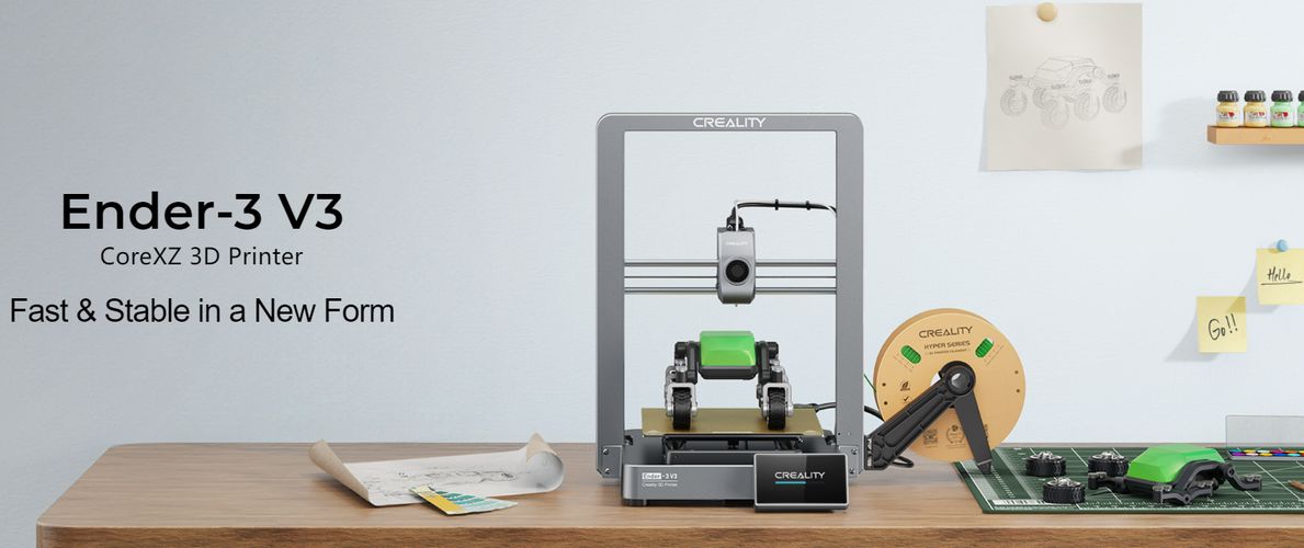 3D spausdintuvas CREALITY Ender-3V3 220x220x250mm nozzle 300℃, padas ≤110℃ ENDER-3V3