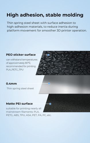 Dual side printing platform (Glossy PEO + Coated PEI) magnetic 235x235mm Creality CRE-4004090119