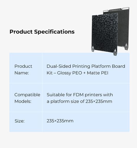 Dual side printing platform (Glossy PEO + Coated PEI) magnetic 235x235mm Creality CRE-4004090119