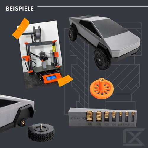 Ruthex - įlydomos žalvarinės srieginės įvorės M3x5.7 100vnt įpakavime, puikiai tinka naudoti įvairiuose gaminiuose iš termoplastikų GE-M3x57-001 4260528721146