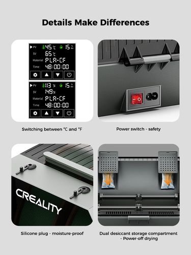 Filament dryer for 2 spools 45℃-70℃ Space Pi CREALITY CRE-4005010071 6971636402961