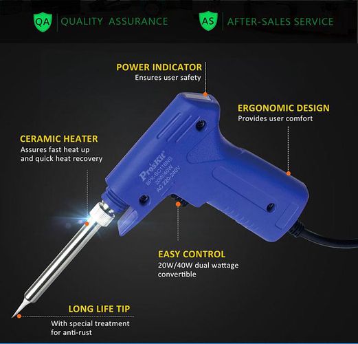 Convertible Soldering Iron/Gun, 20W/40W 220V 400º 8PK-SC116NB 4710810380266