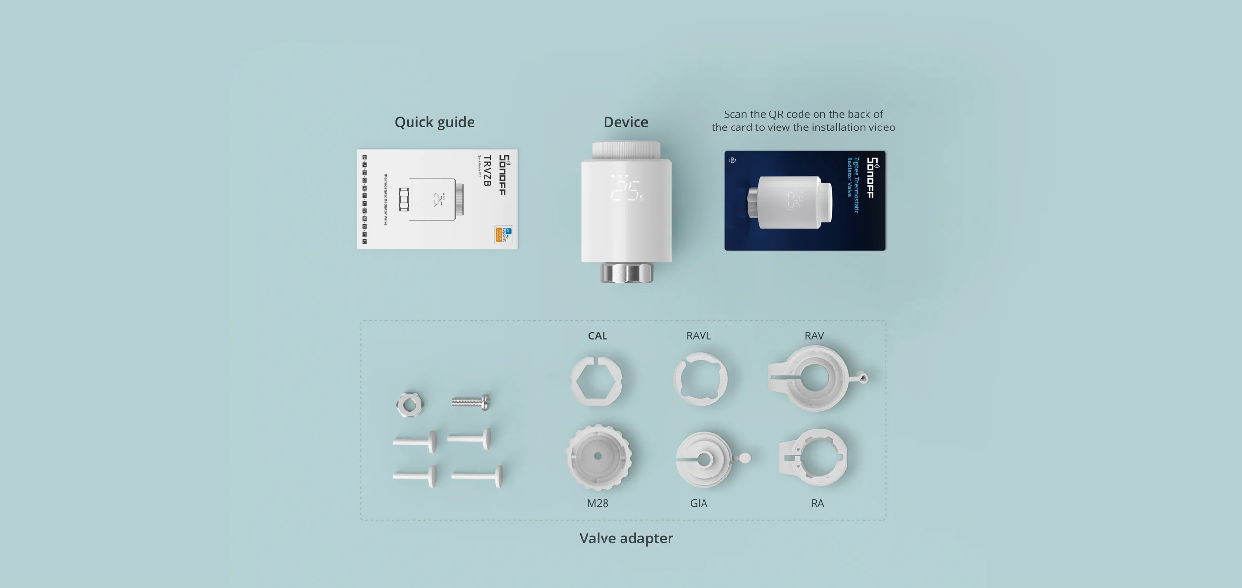 Thermostatic radiator valve TRVZB, Zigbee, 3xAA, M30 x 1.5mm, SONOFF SONOFF-TRVZB 6920075740950