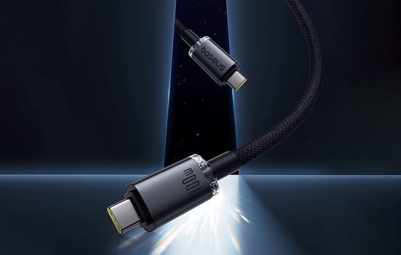 Kabelis USB C - USB C kištukai 100W USB3.2, 20Gbps, 4K@60Hz 1.5m Crystal Shine BASEUS, juodas P10318204111-00 6932172657994