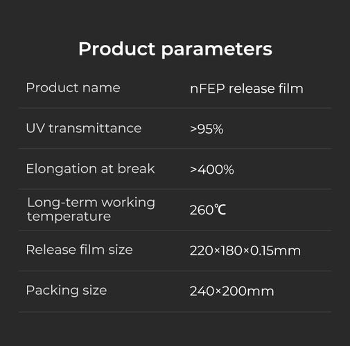 nFEP Release Film 220×180×0.15mm CREALITY CRE-4004080011