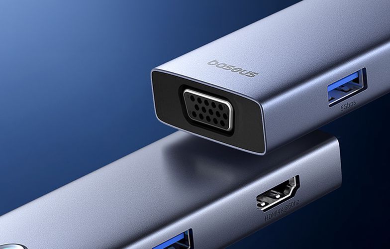 Jungčių stotelė / adapteris USB C kištukas - 4 rūšių jungtys (HDMI4K@60Hz*1+USB3.0*3+PD*1+SD/TF*1) UltraJoy BASEUS B00052803811-00 6932172646486