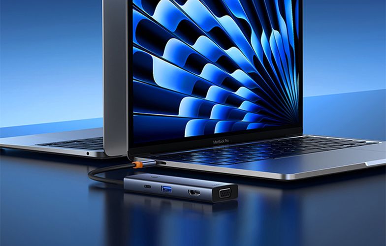Jungčių stotelė / adapteris USB C kištukas - 4 rūšių jungtys (HDMI4K@60Hz*1+USB3.0*3+PD*1+SD/TF*1) UltraJoy BASEUS B00052803811-00 6932172646486