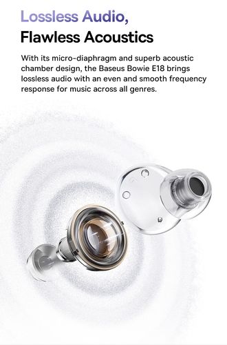 Belaidės Bluetooth 5.3 ausinės Bowie E18 su įkrovimo dėklu, juodos A00023800123-00 6932172657253