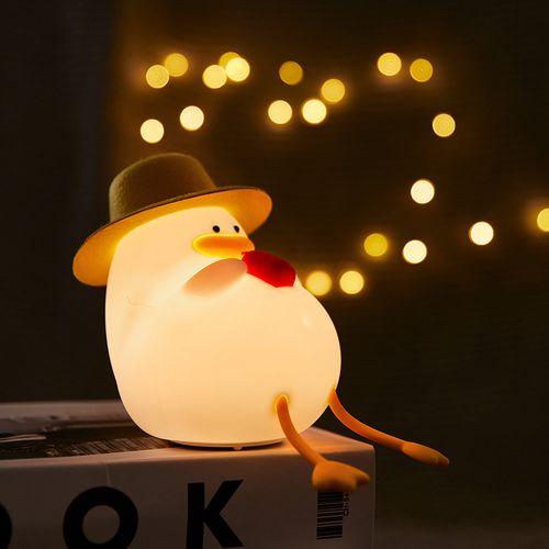 Naktinis šviestuvas SUMMER DUCK, silikoninis, jautrus lietimui, įkraunasm USB C, 1200mAh RTV100565