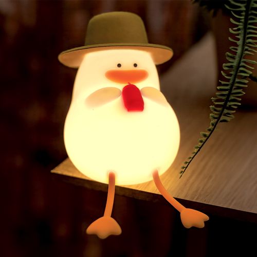 Naktinis šviestuvas SUMMER DUCK, silikoninis, jautrus lietimui, įkraunasm USB C, 1200mAh RTV100565