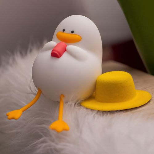 Naktinis šviestuvas SUMMER DUCK, silikoninis, jautrus lietimui, įkraunasm USB C, 1200mAh RTV100565