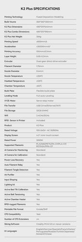 3D printer K2Plus 350x350x350mm CREALITY CR-K2Plus