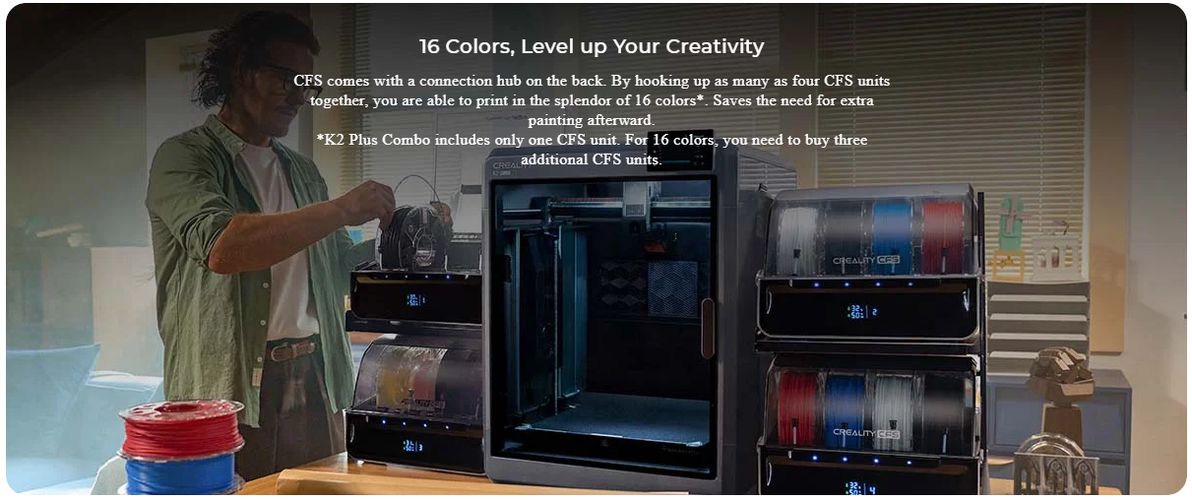 3D spausdintuvas K2Plus su Combo (su CFS priedu) CREALITY CR-K2Plus/Combo 6971636405719