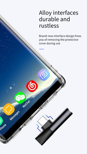 Adapteris USB C kištukas - 3.5mm stereo lizdas, su krovimo galimybe juodas BASEUS netinka Samsung S10 Note ir su S10 Note+ CATL41-01