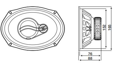 Speakers 6''x9'' 180W 45Hz-22kHz 95dB 4om 3way HER/DCX-690 8018823088572; 8018823104197