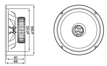 Skaļruņi Ø165mm 120W 60-21kHz 93dB 4Om 2 joslu. HER/DCX-165 8018823088565; 8018823104180