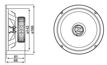 Auto väljuhääldi DCX, Ø165mm, 120W, 60Hz-21kHz, 93dB, 4Ω, 2tk HER/DCX-165 8018823088565; 8018823104180