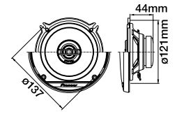 Колонки Ø130мм 250Вт 33Гц-24кГц 88дБ 4ом 2полосные PIONEER TS-G1320F 88493837342; 884938373425