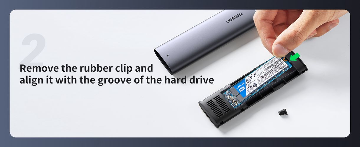 SSD Hard Drive Enclosure M.2 NVMe SATA 3.0 10Gbps (USB-C 3.1 Gen2 Input), Gray UGREEN/10902 6957303819027