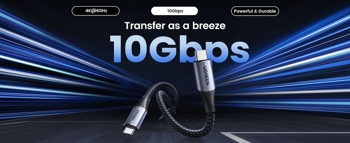 Kaabel USB C isane - USB C isane 1m 3.2 Gen2 100W 10Gbps 4K@60Hz US355 UGREEN UGREEN/80150 6957303881505