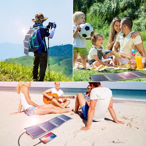 Salokāms saules lādētājs 14W saules fotoelements, USB 2.4A, 66x15cm, Choetech SC004 6971824970456