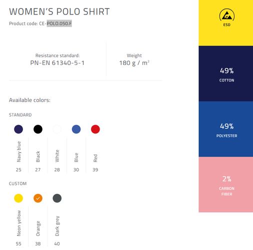 Женская рубашка POLO ESD/polo/S/Or/F