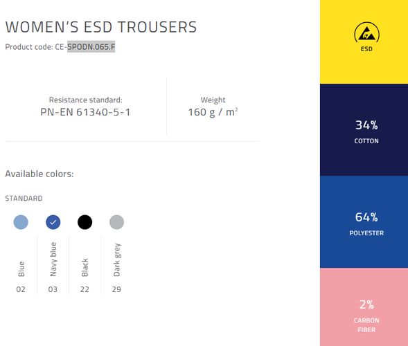 Женские брюки ESD ESD/trous/S/nblue/F