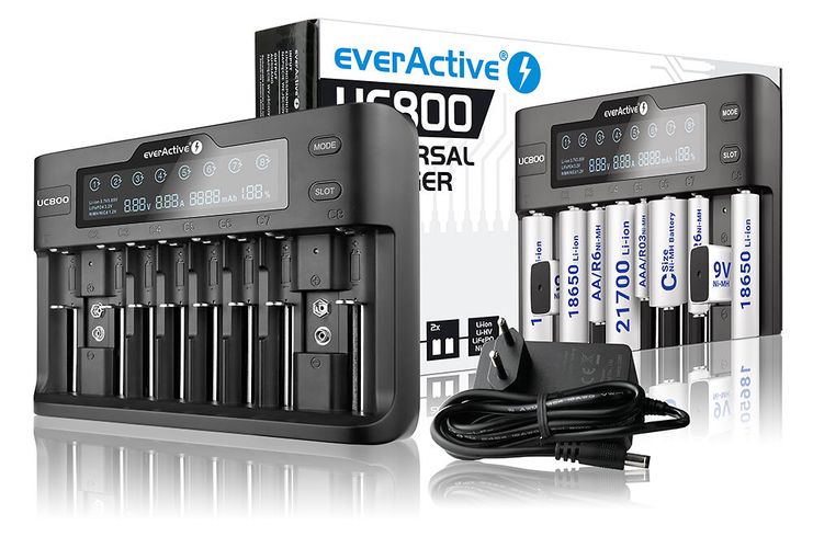 Laadija Li-ion ja Ni-MH silindrilistele akudele everActive UC-800 UC-800 5903205772169