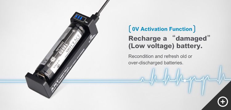 Зарядное устройство Li-ion аккумуляторы 3.7V 10440-26650 c LED, от USB XTAR-MC1PLUS 6952918320395