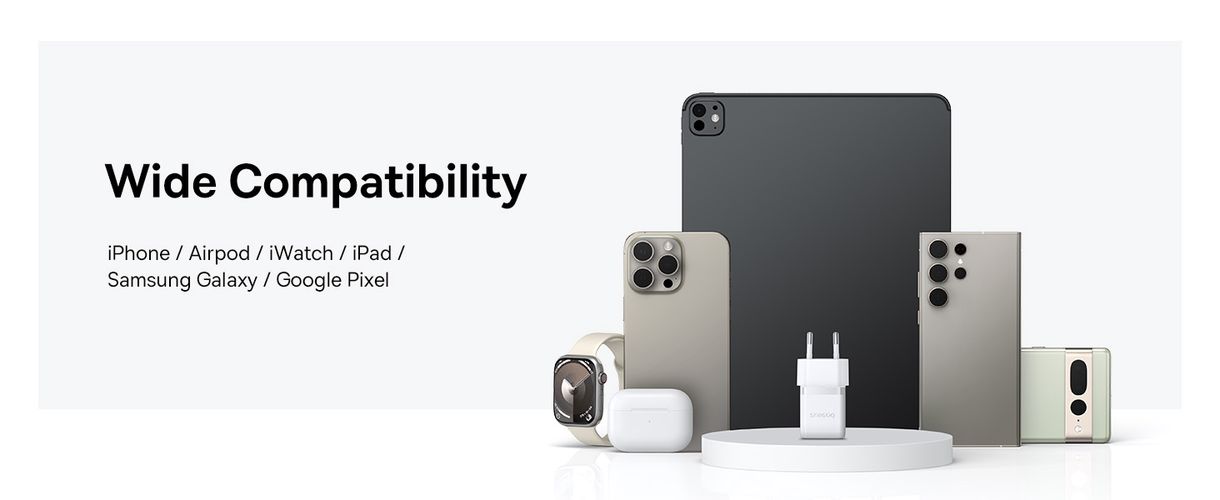 Wall Fast Charger Palm 30W USB-C QC3.0 PD3.0 with USB-C Cable 1m, White P10111605213-01 6932172677404