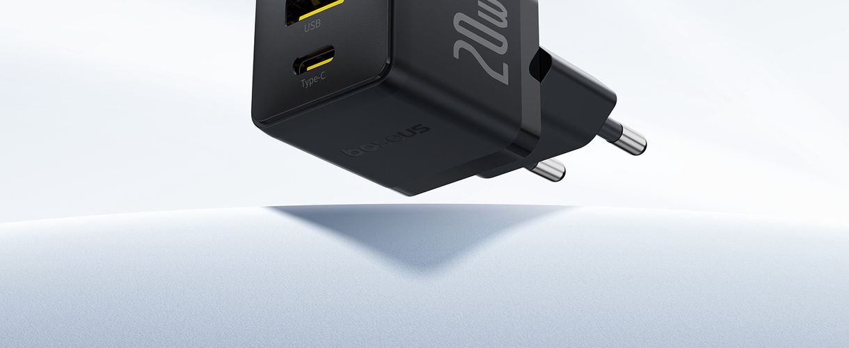 Wall Fast Charger Palm 20W USB + USB-C QC3.0 PD3.0 with USB-C Cable 1m, Black P10111608113-01