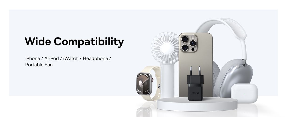 Wall Fast Charger Palm 20W USB + USB-C QC3.0 PD3.0 with USB-C Cable 1m, Black P10111608113-01