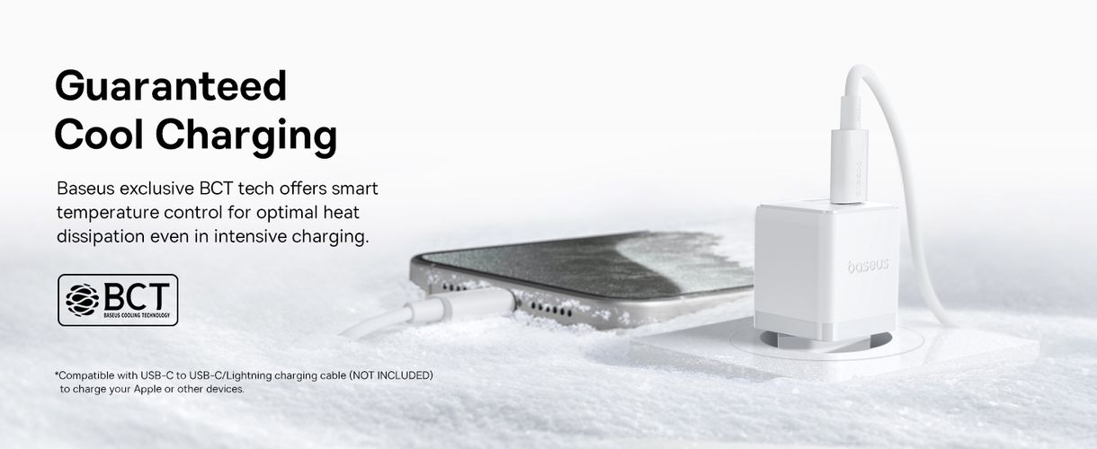 Wall Fast Charger Palm 20W USB + USB-C QC3.0 PD3.0 with USB-C Cable 1m, White P10111608213-01 6932172677374