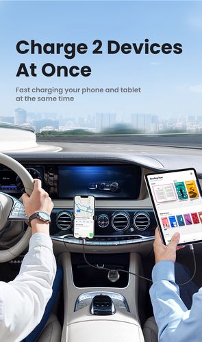 Car Quick Charger 30W 12-24V USB + USB-C QC3.0 PD3.0 PPS, Gray UGREEN/40858 6957303848584