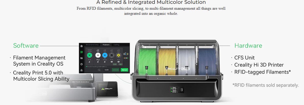 3D printer Creality HI Combo 260x260x300mm with CFS accessory CREALITY CREALITY-HI/COMBO 6971636404248
