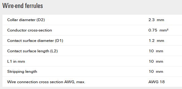 Наконечник для проволоки, неизолированная, 10 мм H0.75/10 4008190037482