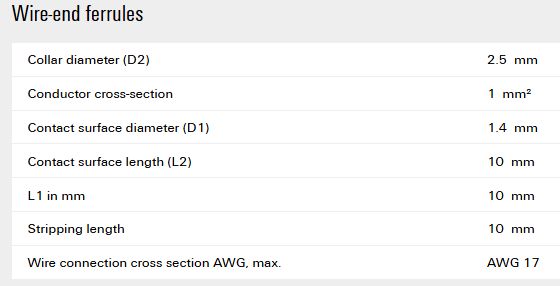 Наконечник для проволоки, неизолированная, 10 мм H1.0/10 4008190006662