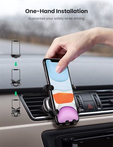 Automobilinis laikiklis 4.7-7.2" ekranų telefonams (į ventiliacijos groteles), juodas UGREEN/80539 6957303885398