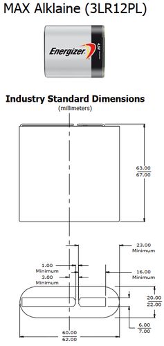 Алкалиновая батарейка 3LR12 4,5V ENERGIZER 3LR12/ENE 7638900426519