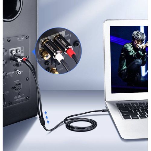 Кабель 2xRCA - 3,5 мм штекеры 3м черный AV116 UGREEN UGREEN/10590 6957303815906