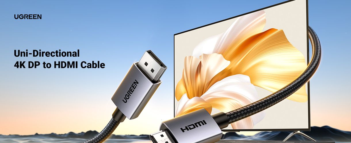 Cable DisplayPort (DP) male - HDMI male single direction 4K@30Hz 3m black DP125 UGREEN UGREEN/35843 6941876238439