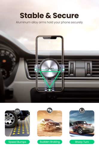 Automobilinis laikiklis 4.7-7" ekranų telefonams, pilkas UGREEN/50564 6957303855643