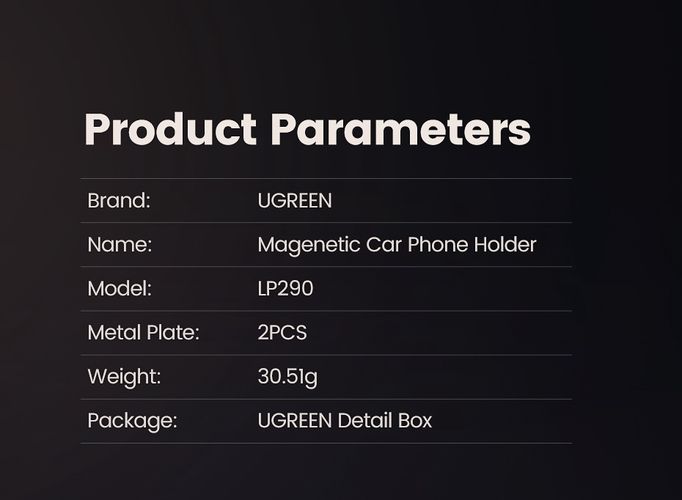 Automobilinis magnetinis telefono laikiklis (į ventiliacijos groteles) UGREEN/80712B 6957303893171