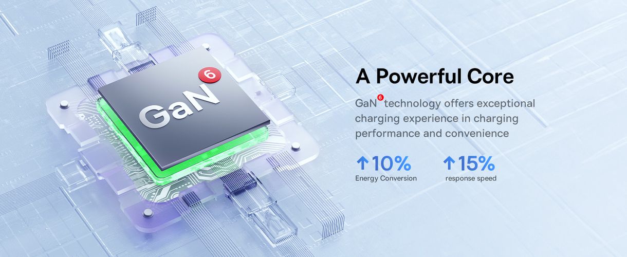 Wall Fast Charger GaN6 Pro 65W 2xUSB-A + 2xUSB-C QC PD with USB-C Cable 1m, Black P10162701113-00 6932172644444