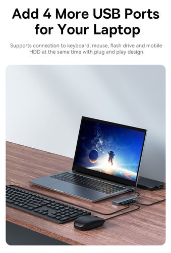 Šakotuvas USB-A 4 prievadų (USB 3.0) 15cm, pilkas B0005280B811-00 6932172636470