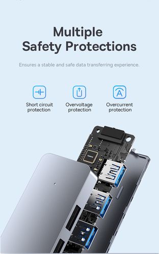 Šakotuvas USB-A 4 prievadų (USB 3.0) 15cm, pilkas B0005280B811-00 6932172636470