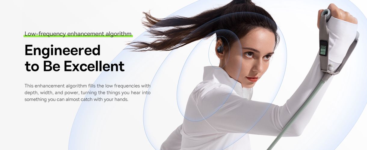 Belaidės Bluetooth 5.3 ausinės Eli Sport 1 su įkrovimo dėklu, juodos A00064400121-00 6932172648275