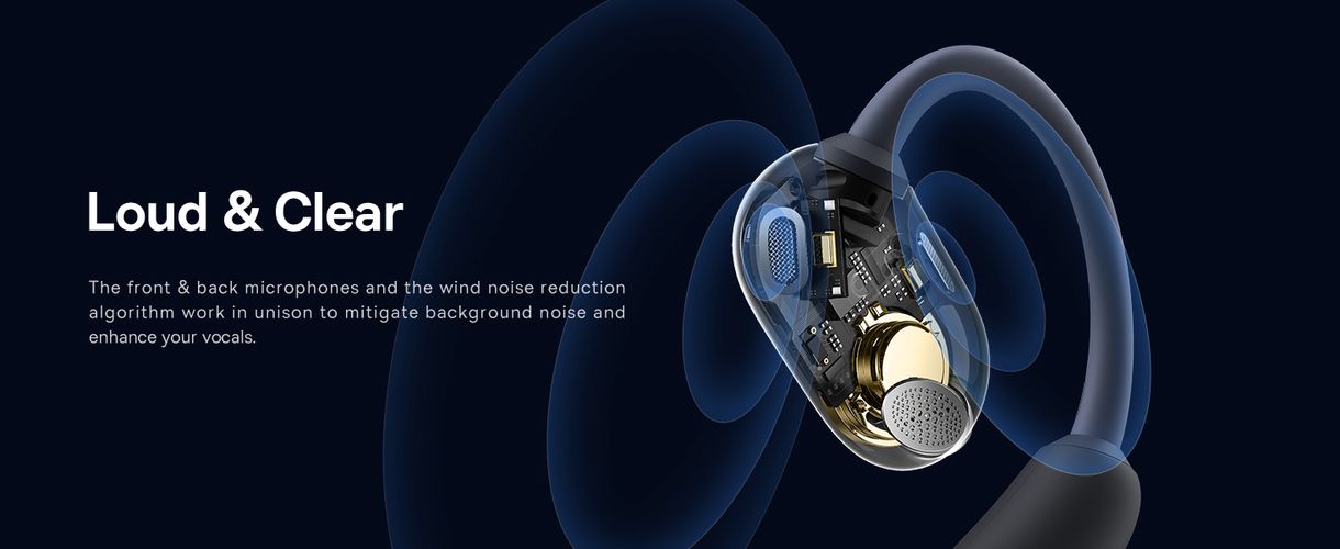 Belaidės Bluetooth 5.3 ausinės Eli Sport 1 su įkrovimo dėklu, juodos A00064400121-00 6932172648275